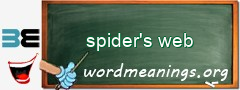 WordMeaning blackboard for spider's web